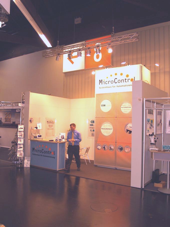 MicroControl stand at a trade show in 2000