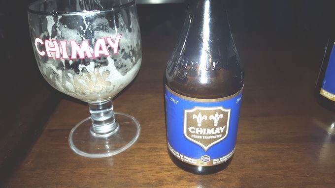 Glass and bottle of Belgium beer